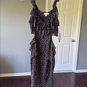 Honey Punch Elegant Black Dress cut out sides flouncy great vacation dress